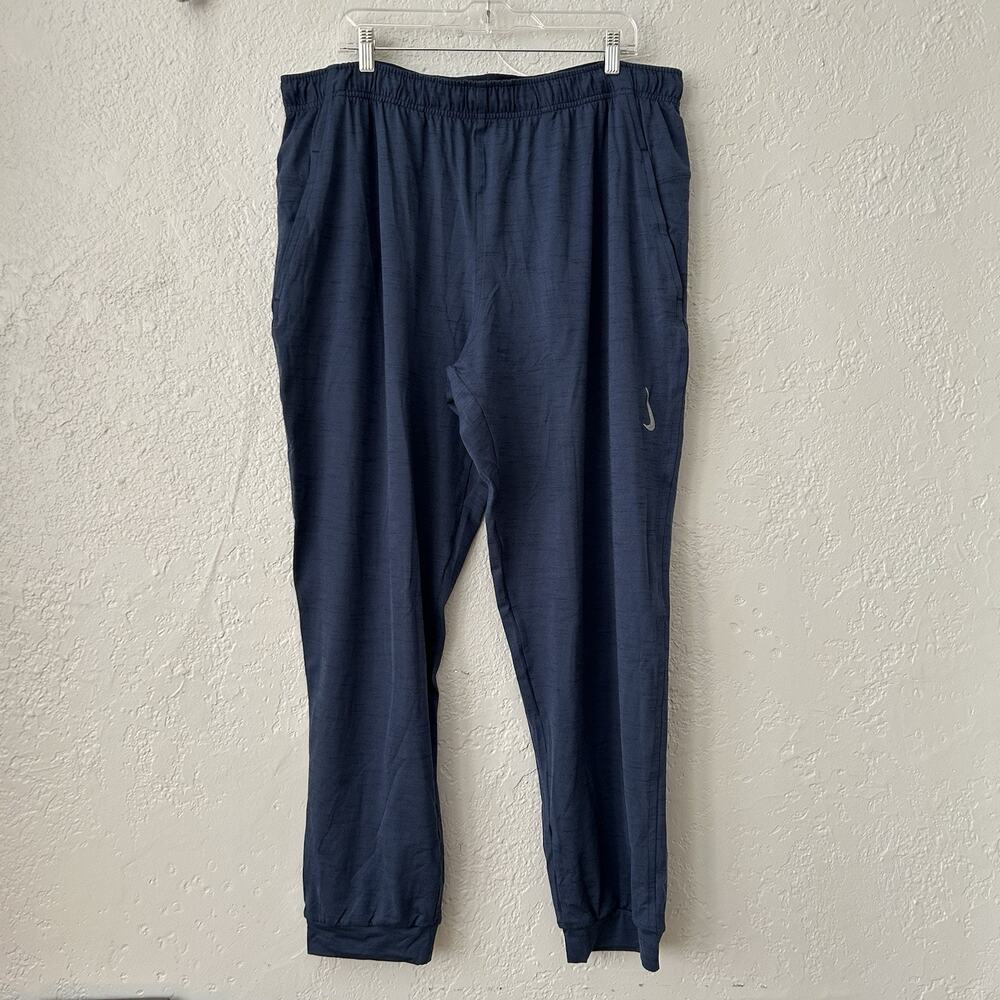 Nike Yoga Pants Mens 3XL Navy Blue Dri-FIT Training Athleisure Joggers